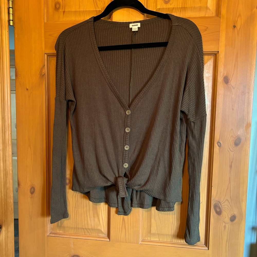Olive Green Garage Cardigan XS